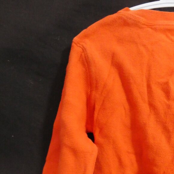 CARTER'S | size 5 | Orange Waffle Knit Long Sleeve Shirt | Partial Button-Up - Picture 9 of 14
